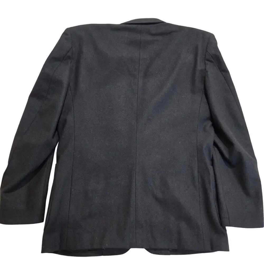 Vtg Cellini Collection Men's Wool Cashmere Blend Blazer 2-button Black Sz 40R